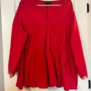 Lane Bryant Vibrant Red Blouse